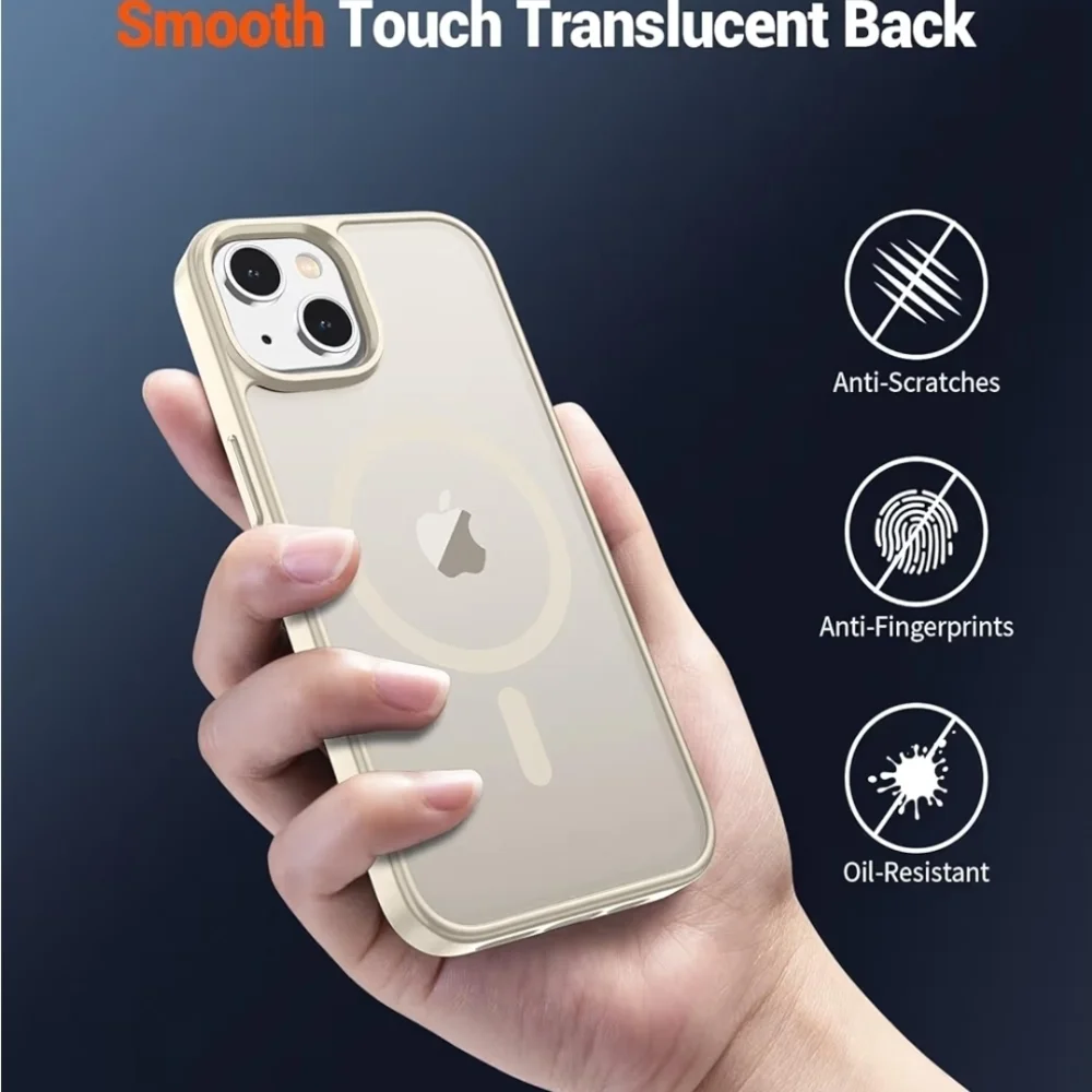 SUPFINE iPhone 15 Magnetic Case MagSafe Slim Shockproof Antique White NEW